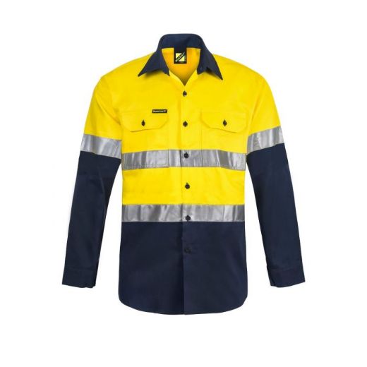 Picture of WORKCRAFT LIGHTWEIGHT VENTED COTTON SHIRT-LS WITH CSR TAPE with GCI Solution Logo